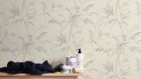 Vinyl wallpaper grey vintage flowers & nature Sumatra 762