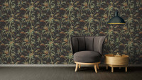vinyl wallpaper green vintage flowers & nature sumatra 763