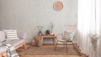 New Walls Cosy & Relax Living Plain Vinyl Wallpaper White Grey 231