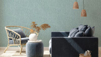 New Walls Cosy & Relax Living Plain Vinyl Wallpaper Blue Green 233