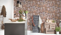 Vinyl wallpaper Best of Wood`n Stone 2nd Edition A.S. Création stone wall beige brown grey 316