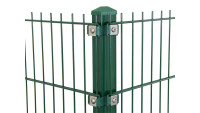 Corner post type P moss green for double bar fence