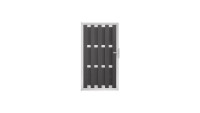 planeo prefabricated fence gate DIN left anthracite 100 x 180 x 4.0cm - frame silver