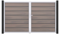 planeo Gardence Premium BPC door - DIN right 2-leaf Bi-Color co-ex with silver aluminium frame