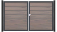 planeo Gardence Premium BPC door - DIN right 2-leaf Bi-Color co-ex with anthracite aluminium frame