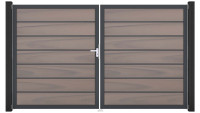 planeo Gardence Premium BPC door - DIN left 2-leaf Bi-Color co-ex with anthracite aluminium frame
