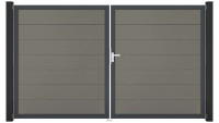 planeo Gardence Grande BPC door - DIN right 2-leaf grey with anthracite aluminium frame