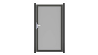 planeo Premo - HPL privacy gate Uni Grey with anthracite aluminium frame