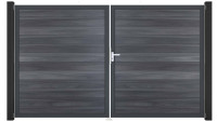 planeo Gardence BPC door - DIN right 2-leaf stone grey co-ex with anthracite aluminium frame