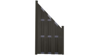 planeo Gardence prefabricated fence - slanted anthracite 84.3x180/90 cm