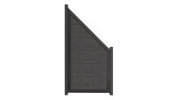 planeo Viento - garden fence slanted anthracite grey with aluminium frame in anthracite