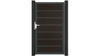 planeo Solid Grande - Premium Universal Door Black co-ex with Anthracite Aluminium Frame 180x150x4cm