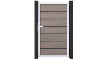 planeo Solid Grande - Premium universal door Bi-Color co-ex with silver aluminium frame 180x150x4cm