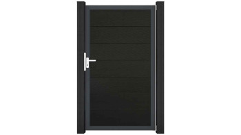 planeo Solid Grande - universal door black co-ex with anthracite aluminium frame 180x150x4cm