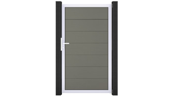 planeo Solid Grande - universal door grey with silver aluminium frame 180x100x4cm