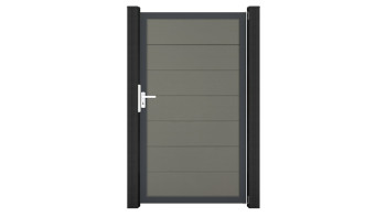 planeo Solid Grande - universal door grey with anthracite aluminium frame 180x100x4cm