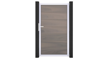 planeo Solid Grande - universal door Bi-Color co-ex with silver aluminium frame 180x150x4cm