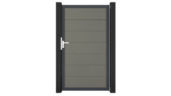 planeo Solid Grande - universal door grey with anthracite aluminium frame 180x150x4cm