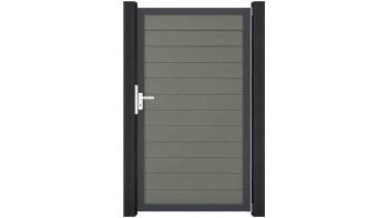 planeo Solid - universal door grey with anthracite aluminium frame 100x180x4cm