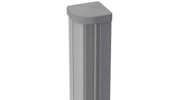 planeo Alumino - Variable corner post for setting in concrete silver grey 7x7x240cm incl. cap