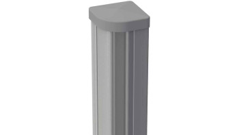 planeo Alumino - Variable corner post for dowelling silver grey 7x7x190cm incl. cap