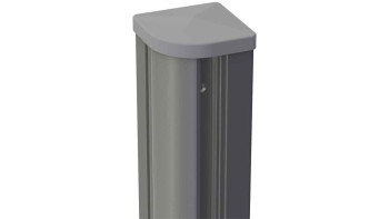 planeo Alumino - Variable corner post for setting in concrete silver grey 9x9x240cm incl. cap