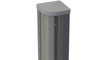planeo Alumino - Variable corner post for dowelling silver grey 9x9x190cm incl. cap