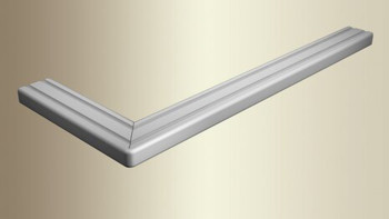 planeo right finished angle curved 90° Silver 30 x 100 cm with 10 mm height