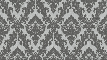Vinyl wallpaper flocked Castello Architects Paper Ornaments Grey 823