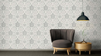 Belle Epoque ornamental wallpaper Modern Grey 010