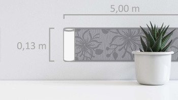SK vinyl wallpaper Only Borders 11 Flowers & Nature Classic Grey 667