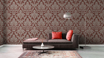 Vinyl wallpaper red retro classic country house flowers & nature pictures Trendwall 705