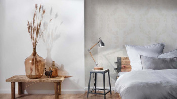 vinyl wallpaper beige modern flowers & nature ornaments New Elegance 521