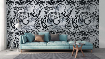 Vinyl wallpaper The Wall pictures modern grey 511
