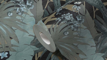 Vinyl Wallpaper Desert Lodge Flowers & Nature Retro Turquoise 222