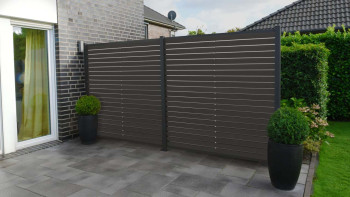planeo TerraWood - LUXE BPC Rhombus picket fence set anthracite - 7 slats