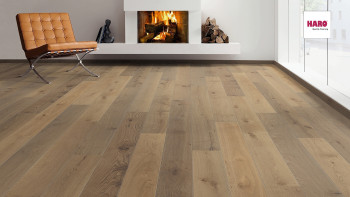 Haro Parquet Flooring - Serie 3500 2V naturaLin plus Oak velvet brown Universal (534609)