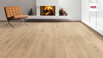 Haro Parquet Flooring - Serie 4000 2V permaDur Oak puro white Sauvage (538962)
