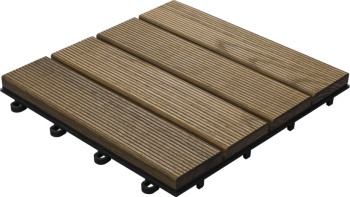 planeo wood terrace tile thermo ash fluted 30x30 cm - 6 pce.