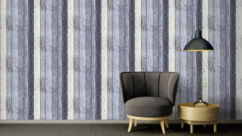Vinyl wallpaper Best of Wood`n Stone 2nd Edition A.S. Création country style wood wall blue 060