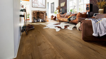 MEISTER Lindura wood flooring - HD 400 Oak authentic olive grey 8903