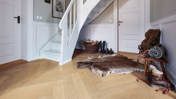 planeo Parquet Flooring - Noble Wood Herringbone Oak Skien | Made in Germany (EDP-9298)