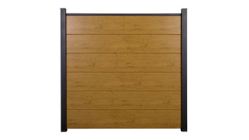 planeo Basic - PVC-Push-Pin Fence Square Natural Oak 180 x 180 cm