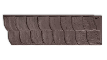 Zierer facade panel slate look SS3 curved cut - 1154 x 359 mm brown made of GRP