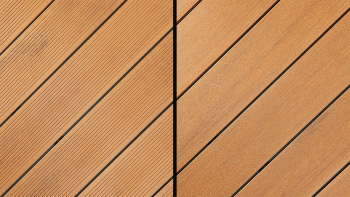 planeo WPC decking boards - Ambiento oak brown lightly brushed/fine-ribbed