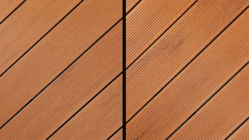planeo WPC decking boards - Ambiento amber brown lightly brushed/fine-ribbed