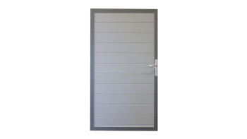 planeo Alumino - universal door silver grey with anthracite aluminium frame