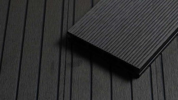 planeo WPC decking board 4.2m - hollow chamber anthracite - grooved/grooved