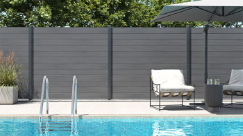 planeo Solid - garden fence square stone grey co-ex