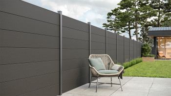 planeo Solid Grande - plug-in fence standard anthracite grey